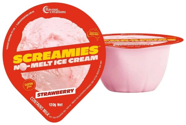 SCREAMIES NO-MELT ICE-SCREAM STRAWBERRY 120G - 12PACK