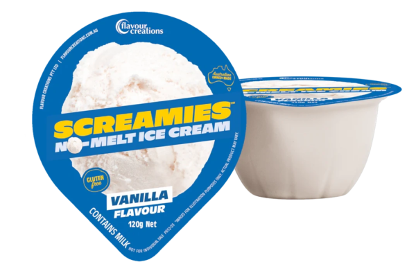 SCREAMIES NO-MELT ICE-SCREAM VANILLA 120G - 12PACK