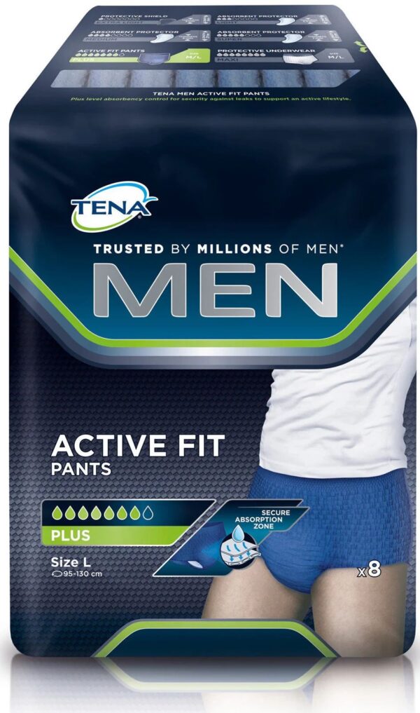 TENA ACTIVE MEN NAVY L 8's